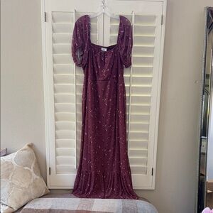 Tinsel Maroon Floral Maxi Dress